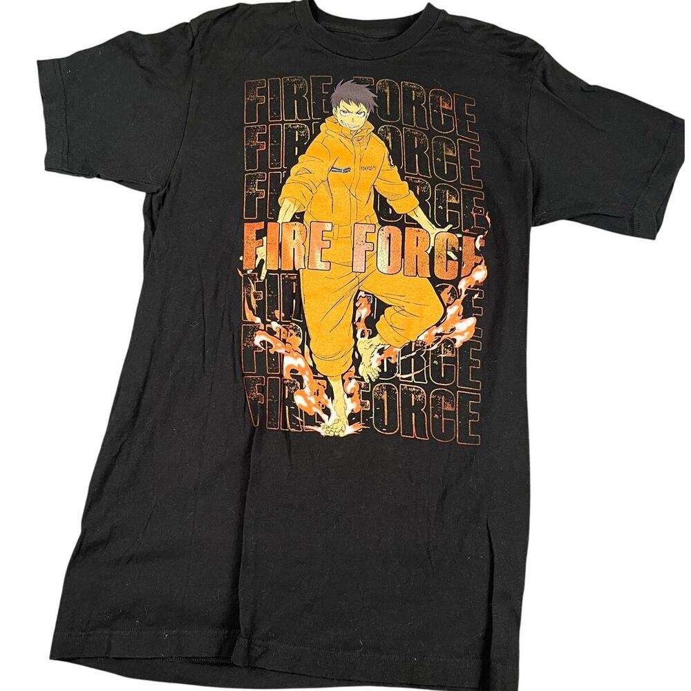 Fire Force Anime T-Shirt Men's Medium Black Graphic Tee Made in Mexico